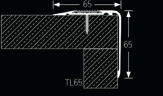 Thông số mặt cắt nẹp nhôm chống trơn TL65