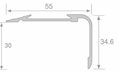 Thông số mặt cắt nẹp nhôm chống trơn TL30