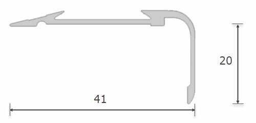 Thông số mặt cắt nẹp nhôm chống trơn NLP20