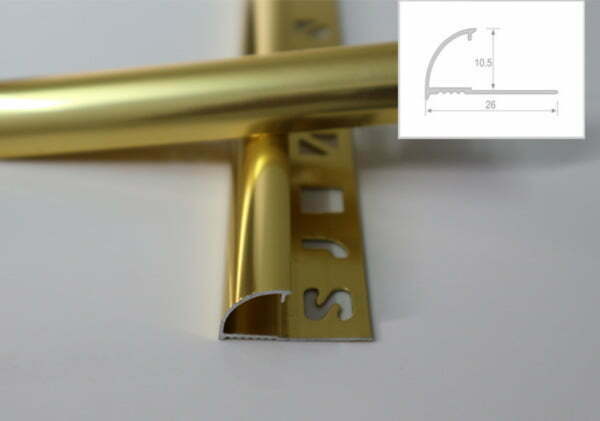 Thông số mặt cắt nẹp nhôm bo góc tròn cho gạch 8mm, YC10/HT10.5
